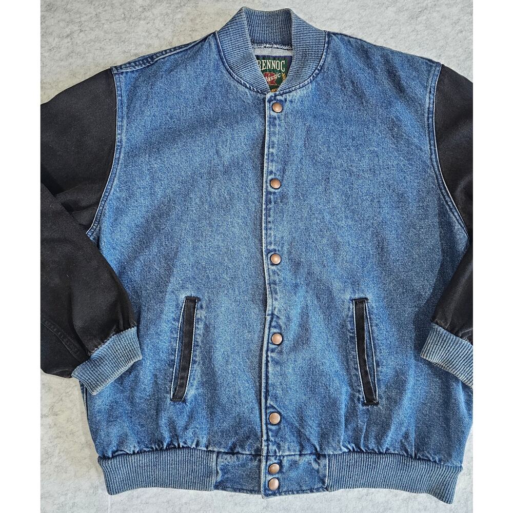 Vintage Rennoc Classic Varsity Denim Jean Jacket Jeet Kune Do, Mens Sz M - Picture 3 of 9